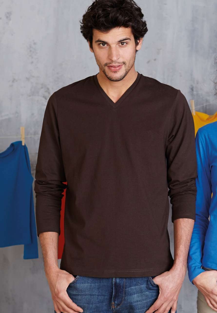 MEN’S LONG SLEEVE V-NECK T-SHIRT